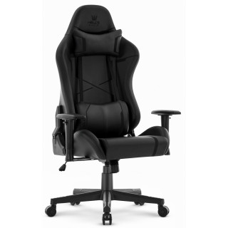 Črn usnjen igralni stol HELLS CHAIR HC-2001
