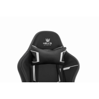 Črno-bel usnjen igralni stol HELLS CHAIR HC-2001