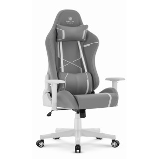 Usnjen sivo-bel igralni stol HELLS CHAIR HC-2001