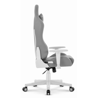 Usnjen sivo-bel igralni stol HELLS CHAIR HC-2001