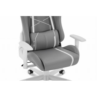 Usnjen sivo-bel igralni stol HELLS CHAIR HC-2001