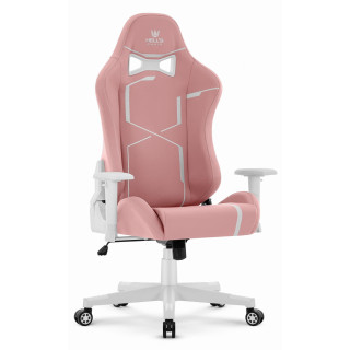 Roza in bel usnjen igralni stol HELLS CHAIR HC-2001