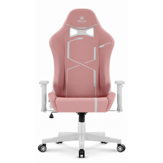 Roza in bel usnjen igralni stol HELLS CHAIR HC-2001