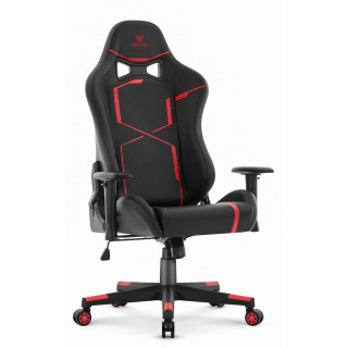 Usnjen črno-rdeč igralni stol HELLS CHAIR HC-2001
