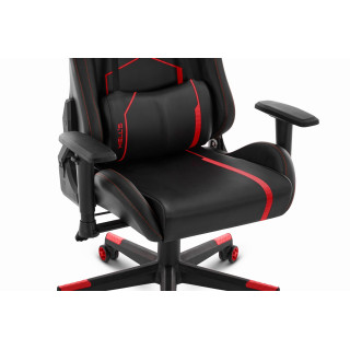 Usnjen črno-rdeč igralni stol HELLS CHAIR HC-2001