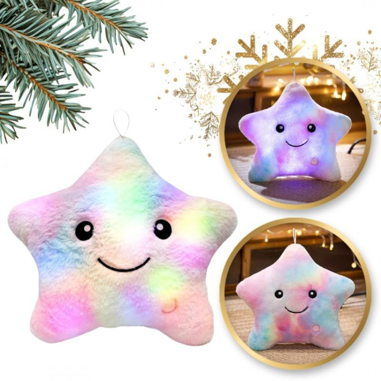 Roza žametna blazina v obliki zvezde - 40x35 cm