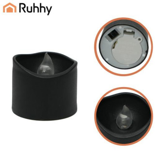 Črne LED svečke 12 kosov 3,6 cm