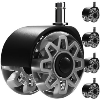 Siva vrtljiva kolesa za stol - 5 kosov