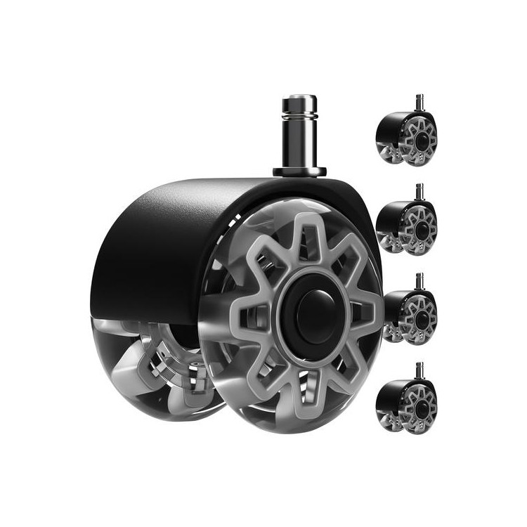 Siva vrtljiva kolesa za stol - 5 kosov