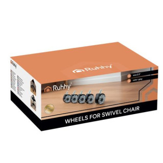 Siva vrtljiva kolesa za stol - 5 kosov