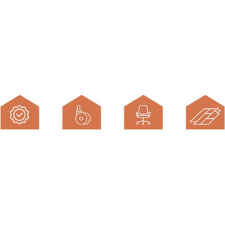 Siva vrtljiva kolesa za stol - 5 kosov