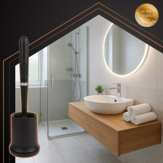 Črna silikonska straniščna krtača