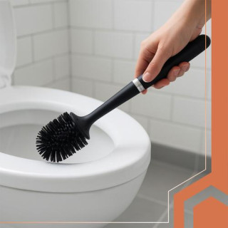 Črna silikonska straniščna krtača