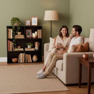 Moderna polica v črni barvi