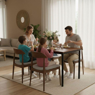 Rjava jedilna miza za 4-5 oseb - 120x60 cm