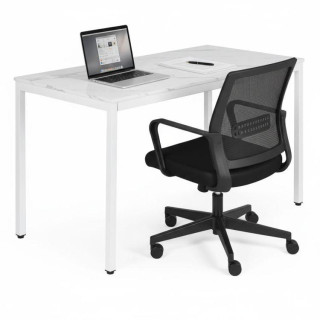 Jedilna miza iz belega marmorja za 4-5 oseb - 120x60 cm