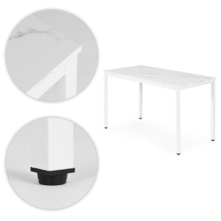 Jedilna miza iz belega marmorja za 4-5 oseb - 120x60 cm