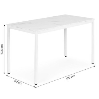 Jedilna miza iz belega marmorja za 4-5 oseb - 120x60 cm