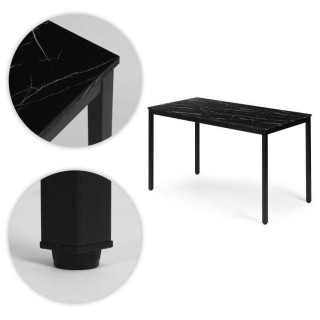 Jedilna miza iz črnega marmorja za 4-5 oseb - 120x60 cm