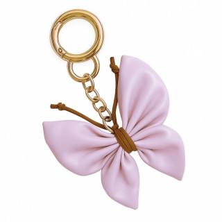 Vijoličen usnjen obesek z metuljem