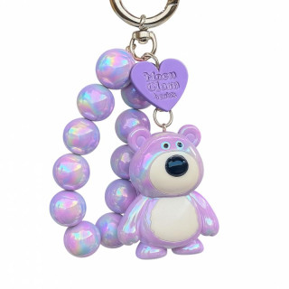 Vijoličen obesek z biseri in medvedkom