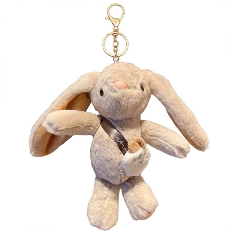 Obesek z bež plišastim zajčkom