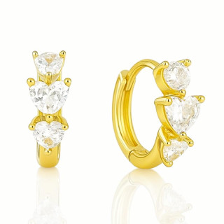 Pozlačeni ženski uhani s cirkoni