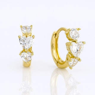 Pozlačeni ženski uhani s cirkoni