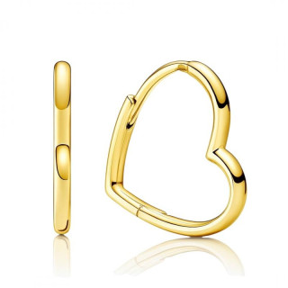 Pozlačeni ženski uhani v obliki srca