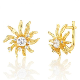 Ženski pozlačeni uhani s cirkoni