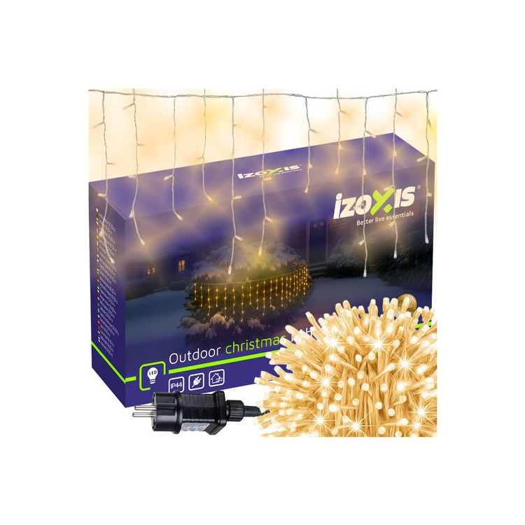 Zunanje božične lučke ledene sveče 100 LED 4 m - toplo bela