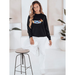 Ženski črni pulover s psom MY2541