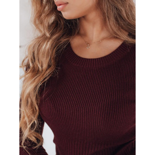 Ženski bordo rebrast pulover MY2493