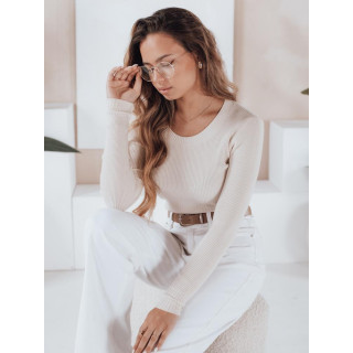 Ženski rebrast pulover, ecru barva MY2495