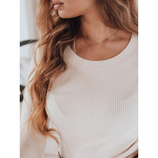 Ženski rebrast pulover, ecru barva MY2495
