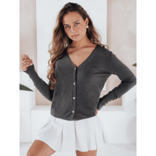 Temno siv ženski pulover z gumbi MY2498