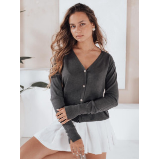 Temno siv ženski pulover z gumbi MY2498