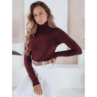 Ženski bordo pulover z ovratnikom MY2490