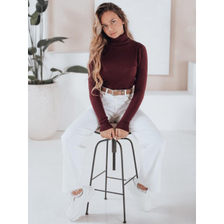 Ženski bordo pulover z ovratnikom MY2490
