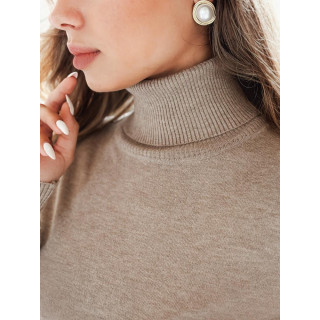 Ženski bež pulover z ovratnikom MY2489