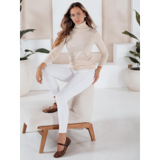 Ženski krem pulover z ovratnikom MY2487