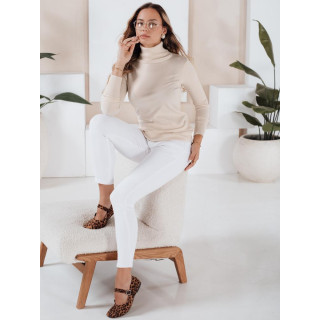 Ženski krem pulover z ovratnikom MY2487