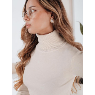 Ženski krem pulover z ovratnikom MY2487