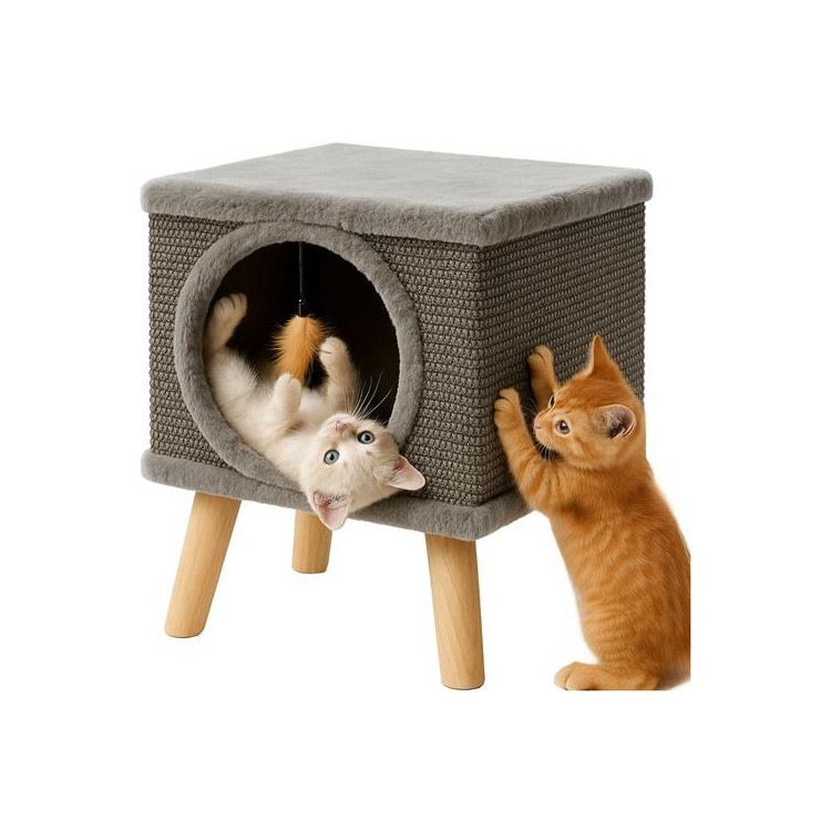 Mačja postelja - hišica na nogah