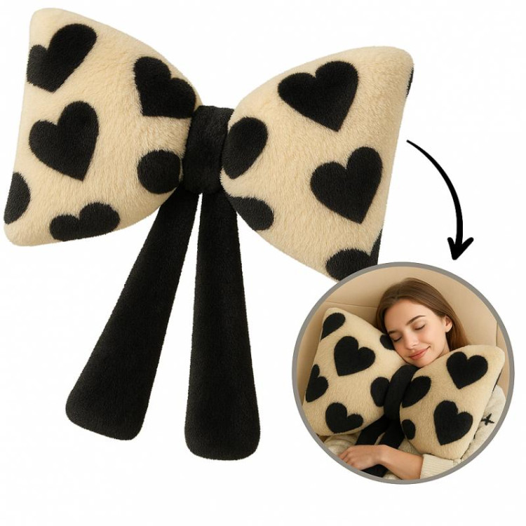 Žametna blazina v obliki velike pentlje - 40 x 50 cm