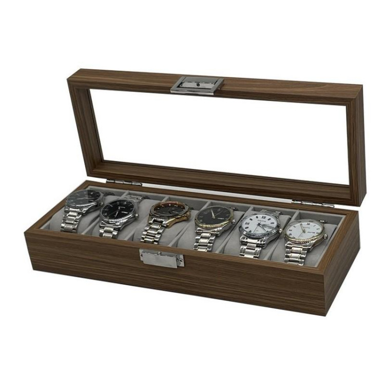 Etui za 6 ur s steklenim pokrovom