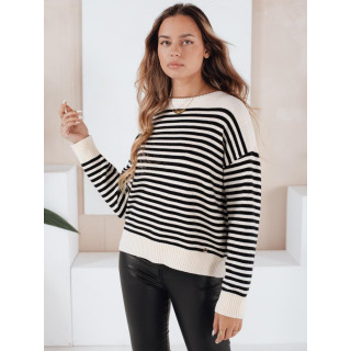 Ženski bež črtasti pulover MY2523