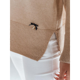 Bež ženski pulover z V-izrezom MY2518