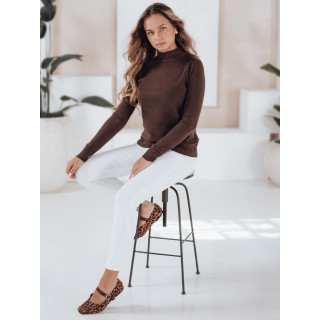 Rjav ženski pulover z ovratnikom MY2481