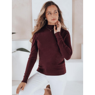 Ženski pulover z ovratnikom v bordo barvi MY2480